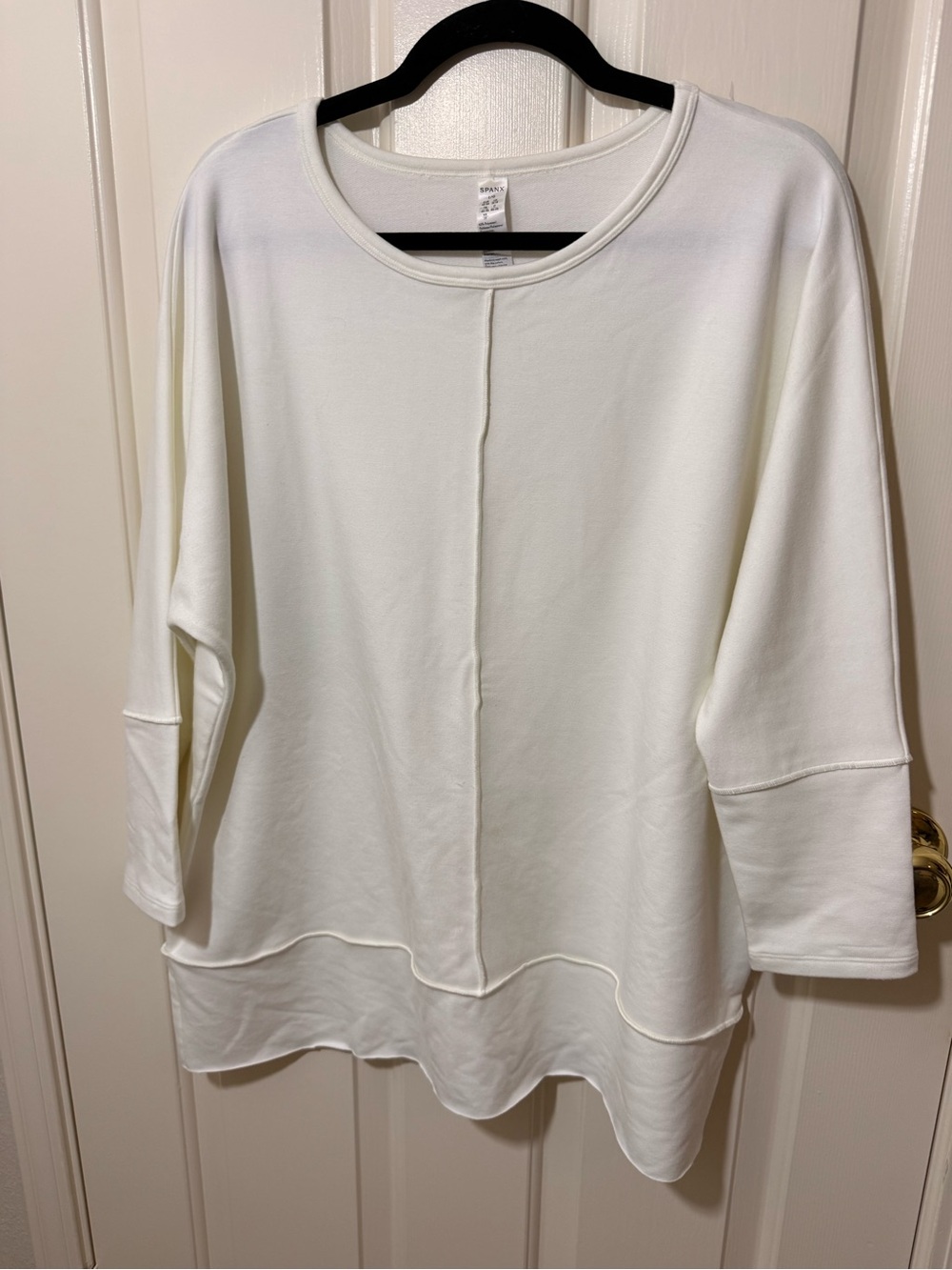SPANX Off-White Relaxed Seam-Accent Crew Sweatshirt